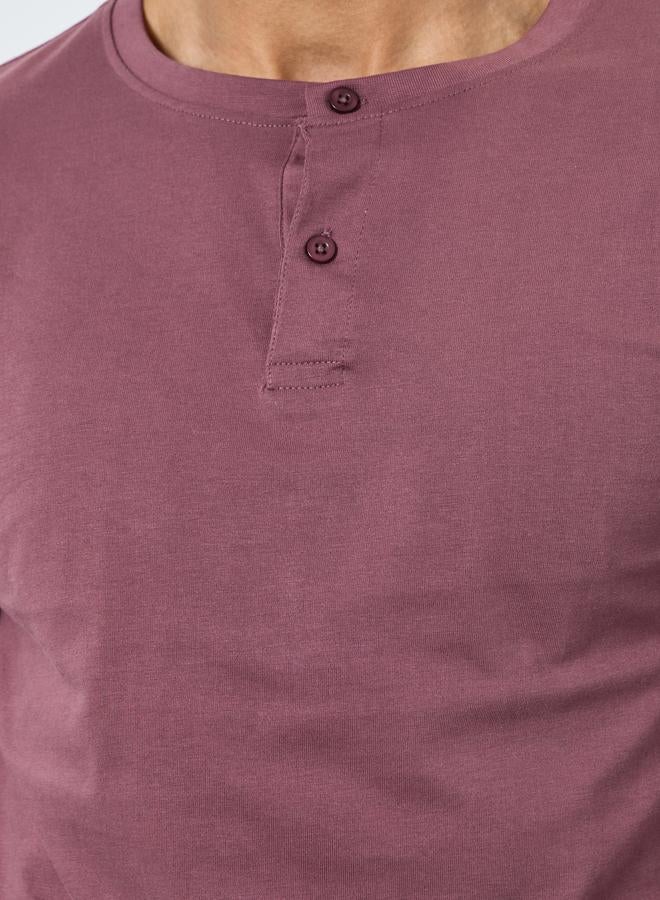 Styli Men Purple Long Sleeve T-Shirt and Shorts Pyjama Set - Image 3